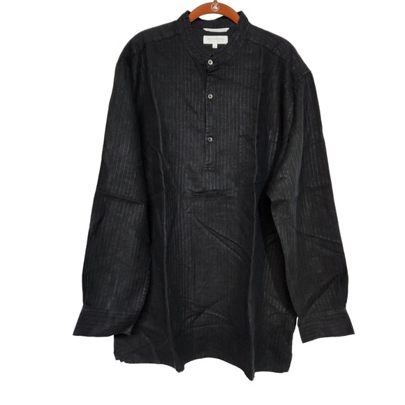 British India Black Linen Shirt XXL - Picture 1 of 5